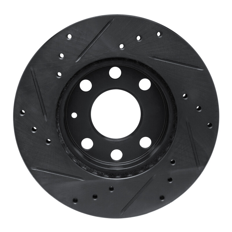 Chevrolet Pickup Brake Rotor (1) - Front Right - R1 Concepts - Drilled & Slotted - Black - `88-`20
